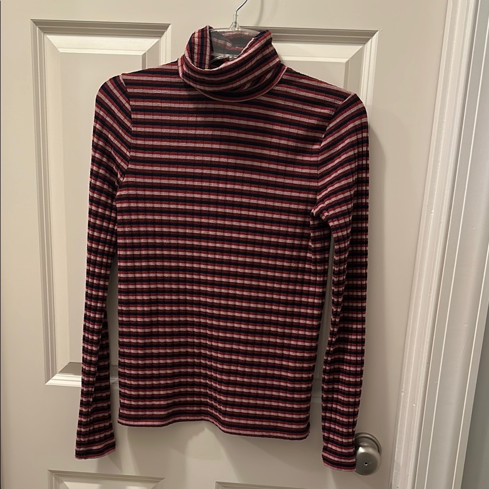 Madewell Striped Turtleneck Long Sleeve Top